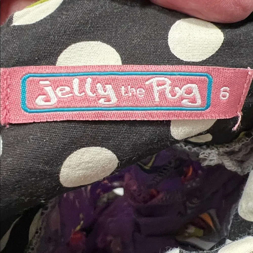 Jelly the Pug Monster Bash Jessica dress Halloween purple and black size 6